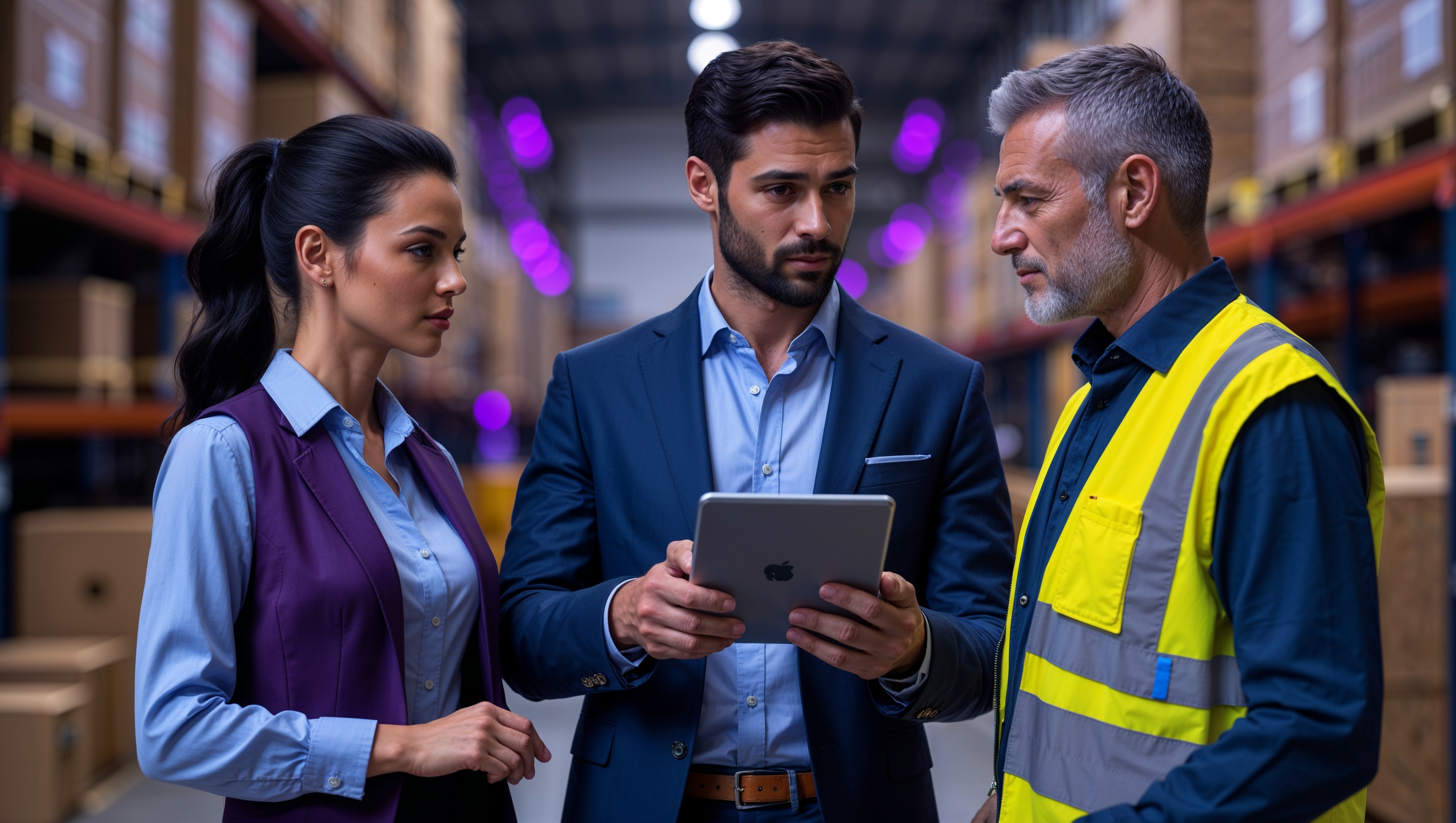 Three professionals collaborating, illustrative of the Wingenious working environment