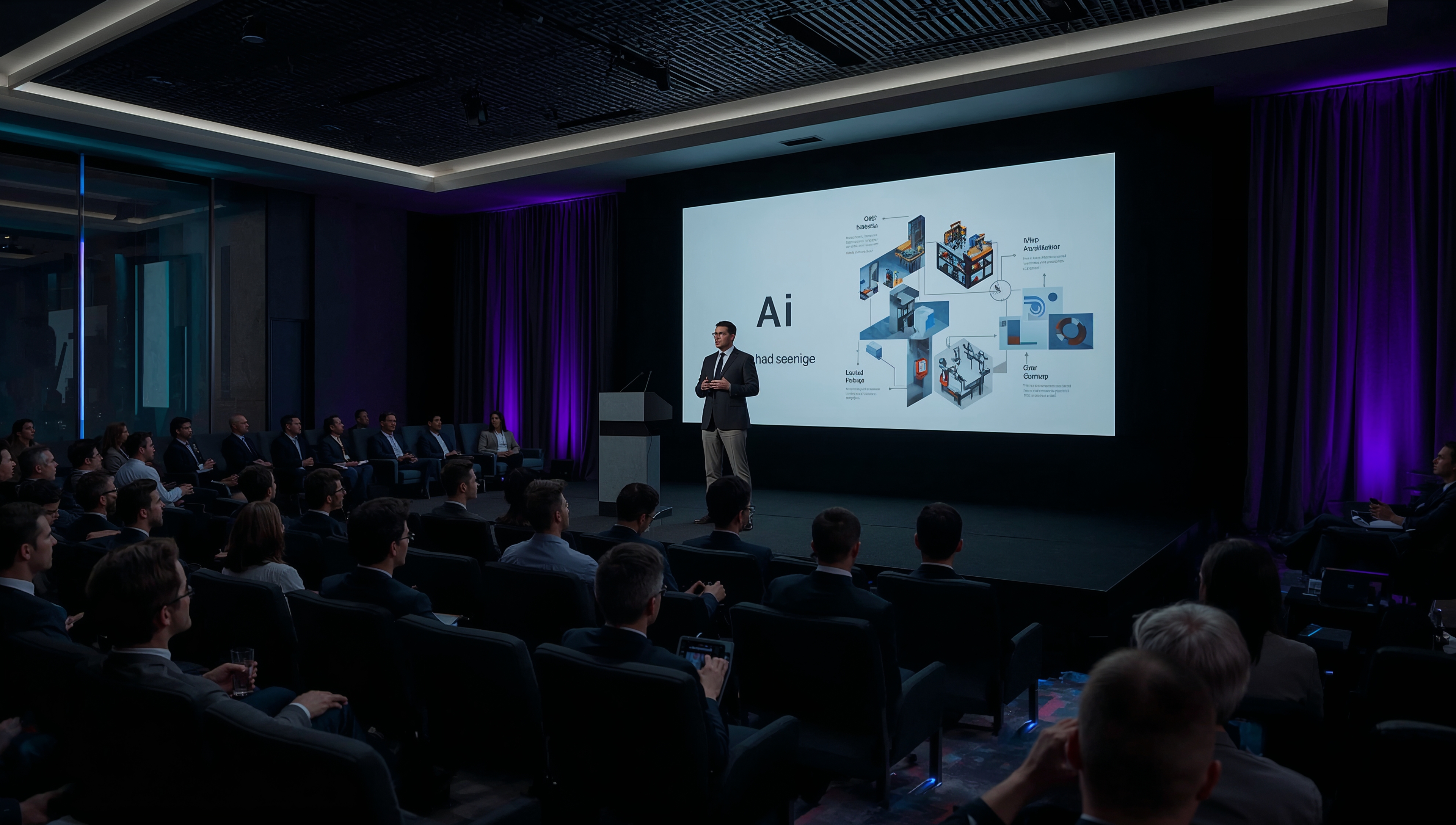 An AI training cohort session, keynote format