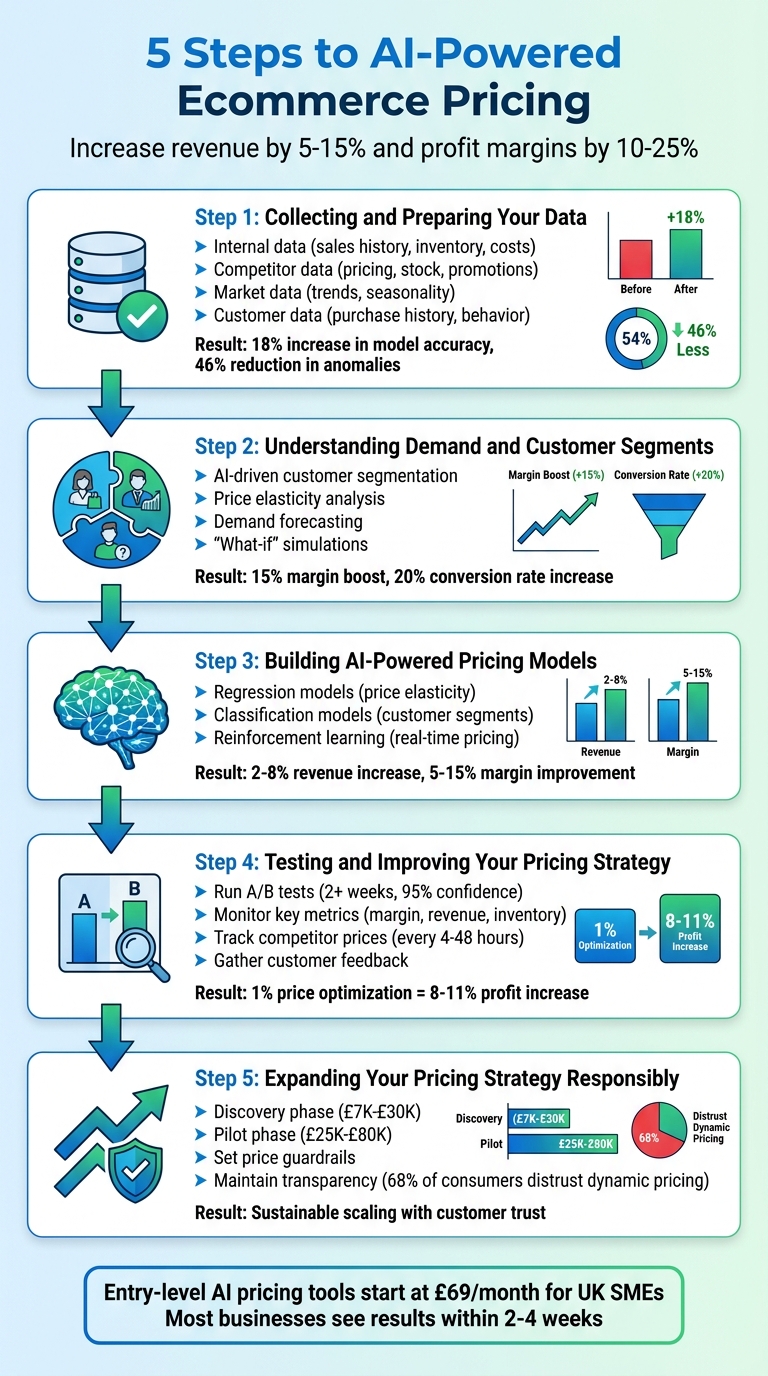 5-Step AI Pricing Implementation Process for Ecommerce