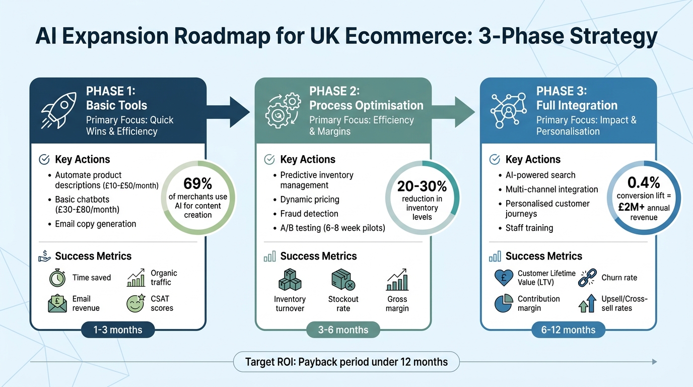 3-Phase AI Expansion Plan for UK Ecommerce Businesses